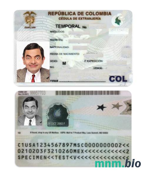Colombia pobytowy Pobierz, szablon